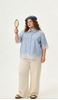 Picture of PLUS SIZE STRIPED BLOUSE WITH LACE DETAIL